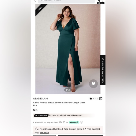 Did meet the return deadline for Azazie. - Picture 2 of 8